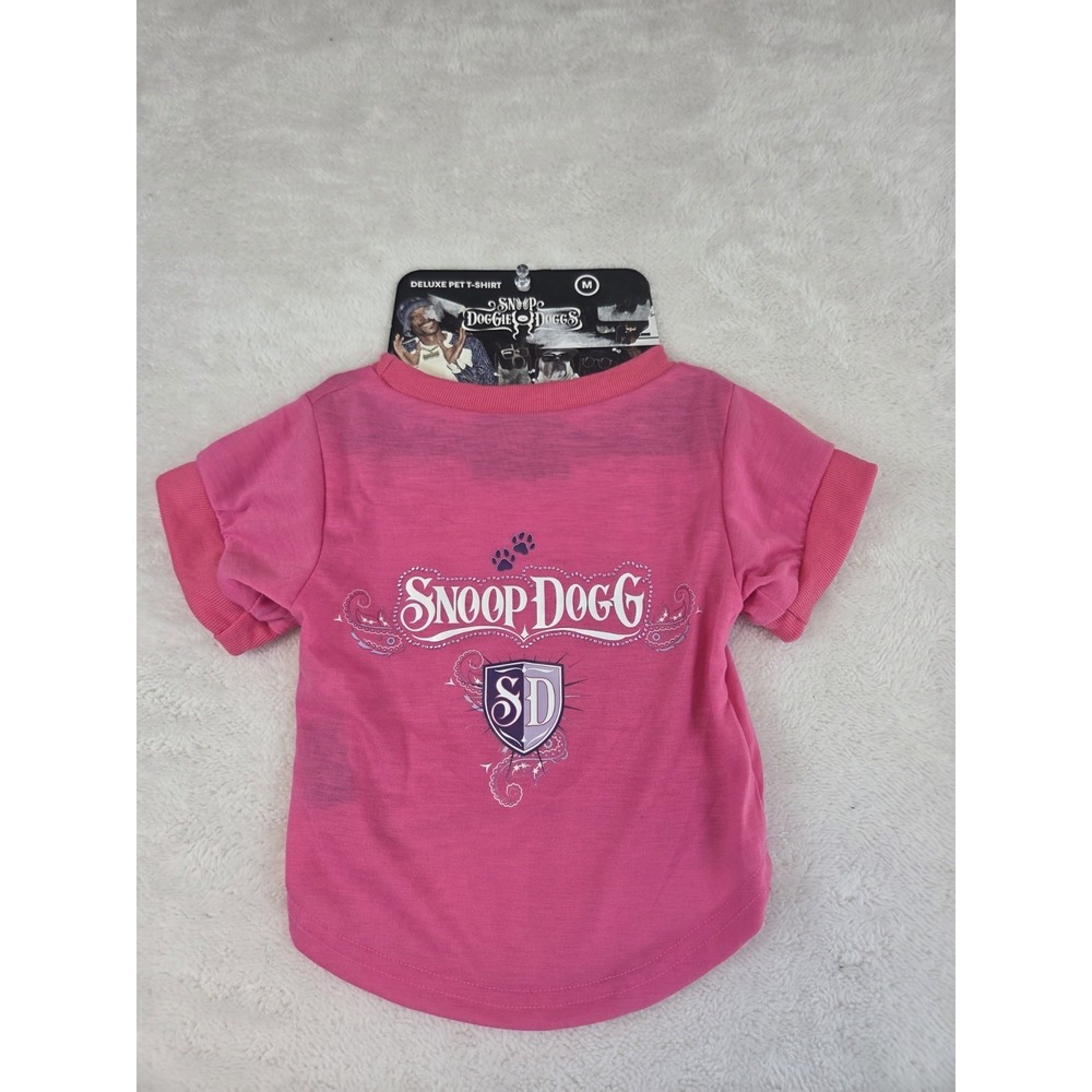 Snoop Doggie Dogs Pet T- Shirt Tee Pink Girl Dog Bling snoop dog Size M NWT
